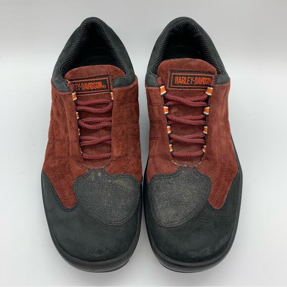 Harley-Davidson Lace Up Motorcycle Riding Sneakers Burnt Red Suede Women's Sz 7 - Picture 6 of 12